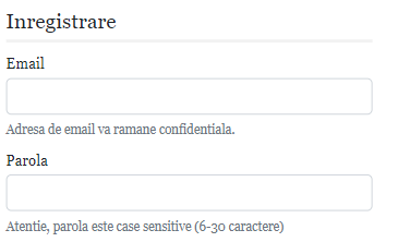 1. Te înregistrezi pe site.  Înregistrare